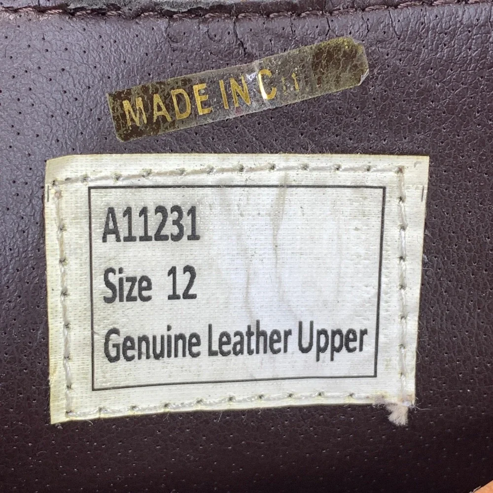 La Milano Monk Strap Shoes Men 12 Tan Leather Perforated Toe A11231